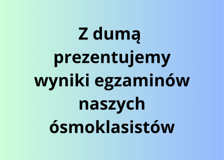 Wyniki egzaminów klas ósmych rok szkolny 2024/2025