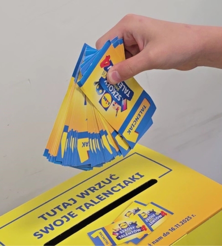 Nasza szkoła bierze udział w ogólnopolskiej akcji Lidl – Szkoły Pełne Talentów 4!  Trwa ona tylko do 31.10.2025 r