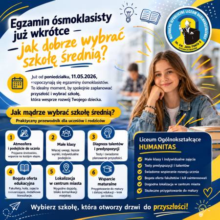 Egzamin ósmoklasisty już wkrótce – jak dobrze wybrać szkołę średnią?