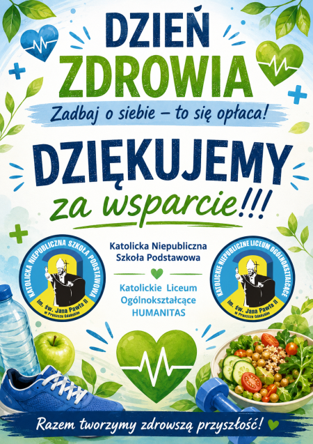 Podziękowanie za Koncert Edukacyjny i nagrody z okazji Dnia Zdrowia
