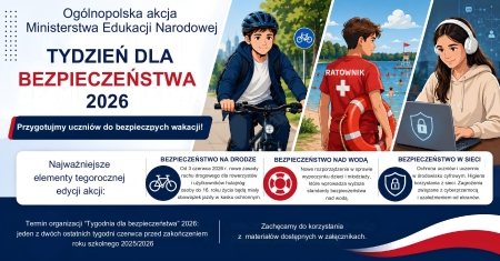 Bezpieczne wakacje zaczynają się w szkole- Tydzień dla Bezpieczeństwa 15.06- 19.06