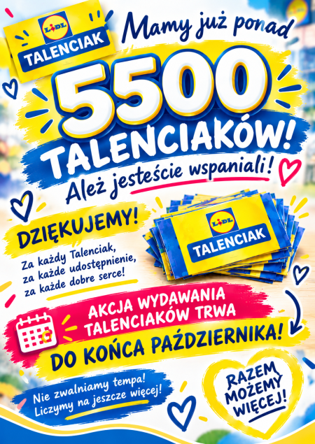 MAMY JUŻ PONAD 5500 TALENCIAKÓW! JESTEŚCIE WSPANIALI!