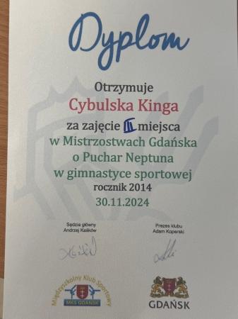 Sukces naszej uczennicy w Mistrzostwach Gdańska o Puchar Neptuna!